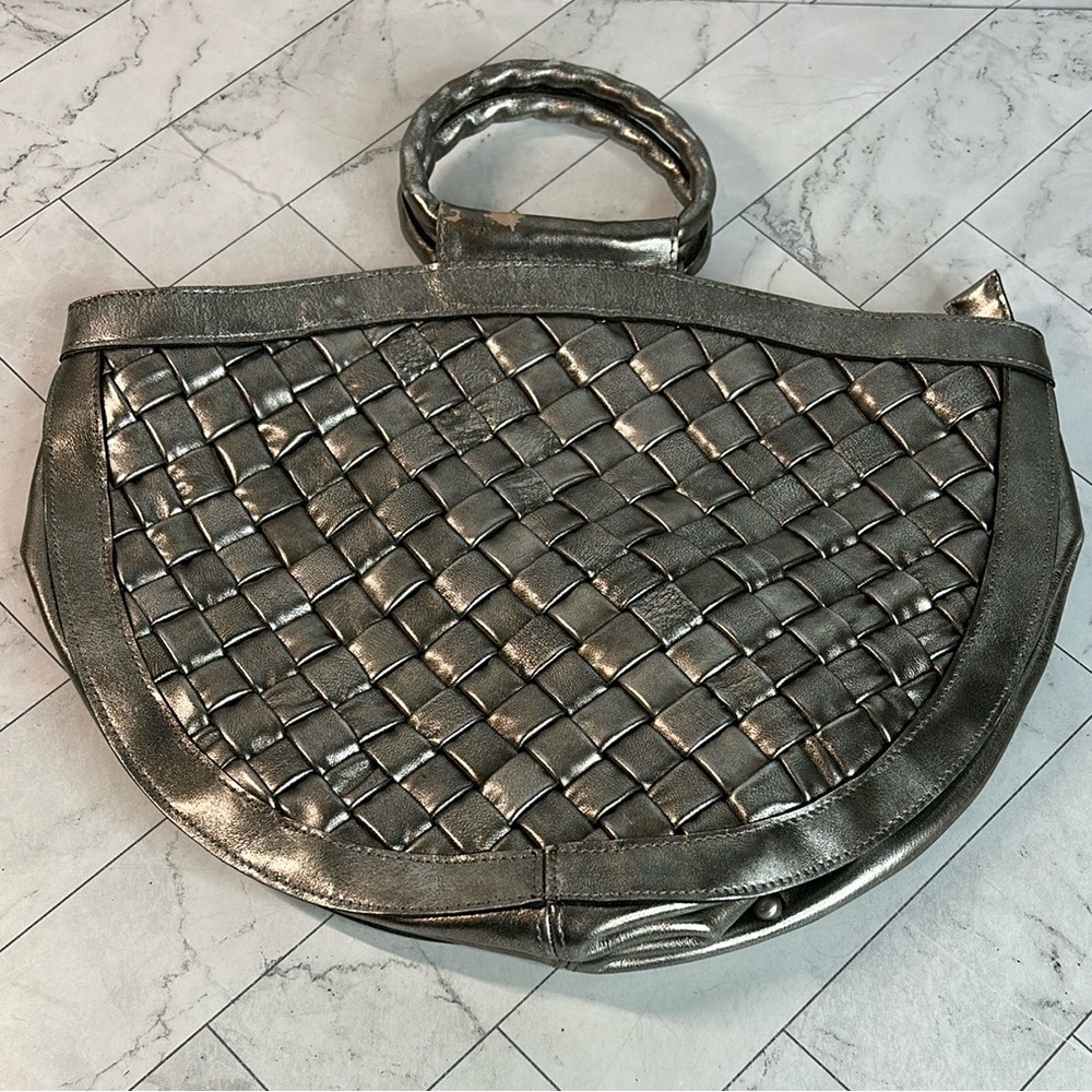 Patricia Nash Ossi Woven Crossbody Leather Satchel Purse